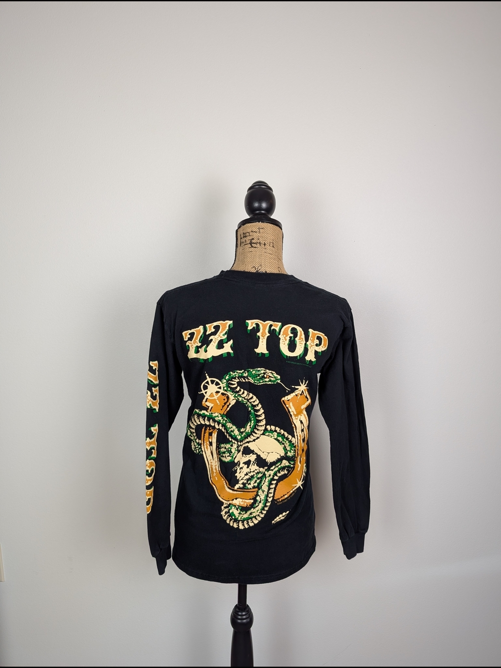 ZZ Top Black Tour Long Sleeve Graphic Tee! 🐍💀